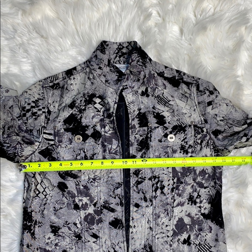 Chico's Jacquard Silver Patterned Open Jacket - image 7